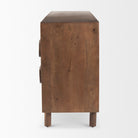 Astrid 71L x 17W x 30.3H Medium Brown Solid Wood 6 Drawer Sideboard on a white background