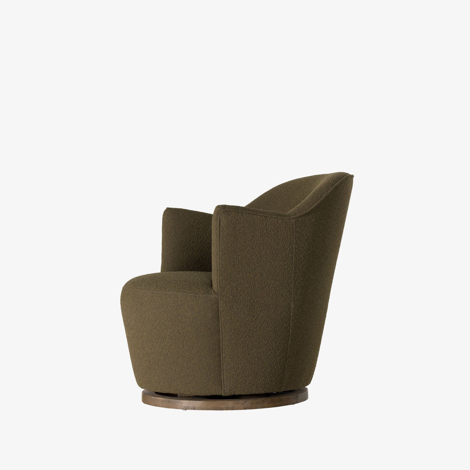 Four Hands Aurora Swivel Chair in Olive Boucle Addison West