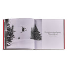 Vintage Skiing Leather Bound Edition on white background at Addison West.