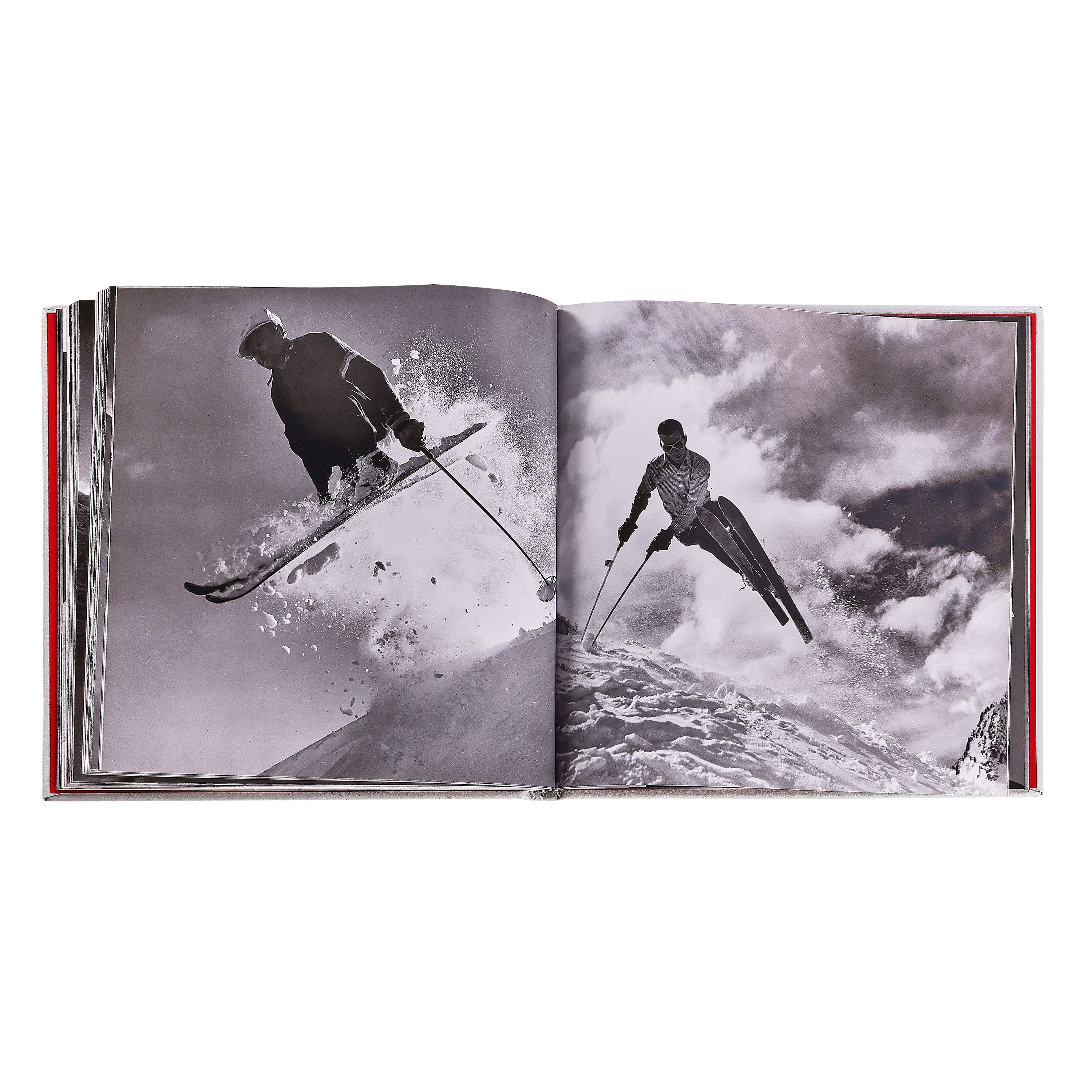 Vintage Skiing Leather Bound Edition on white background at Addison West.