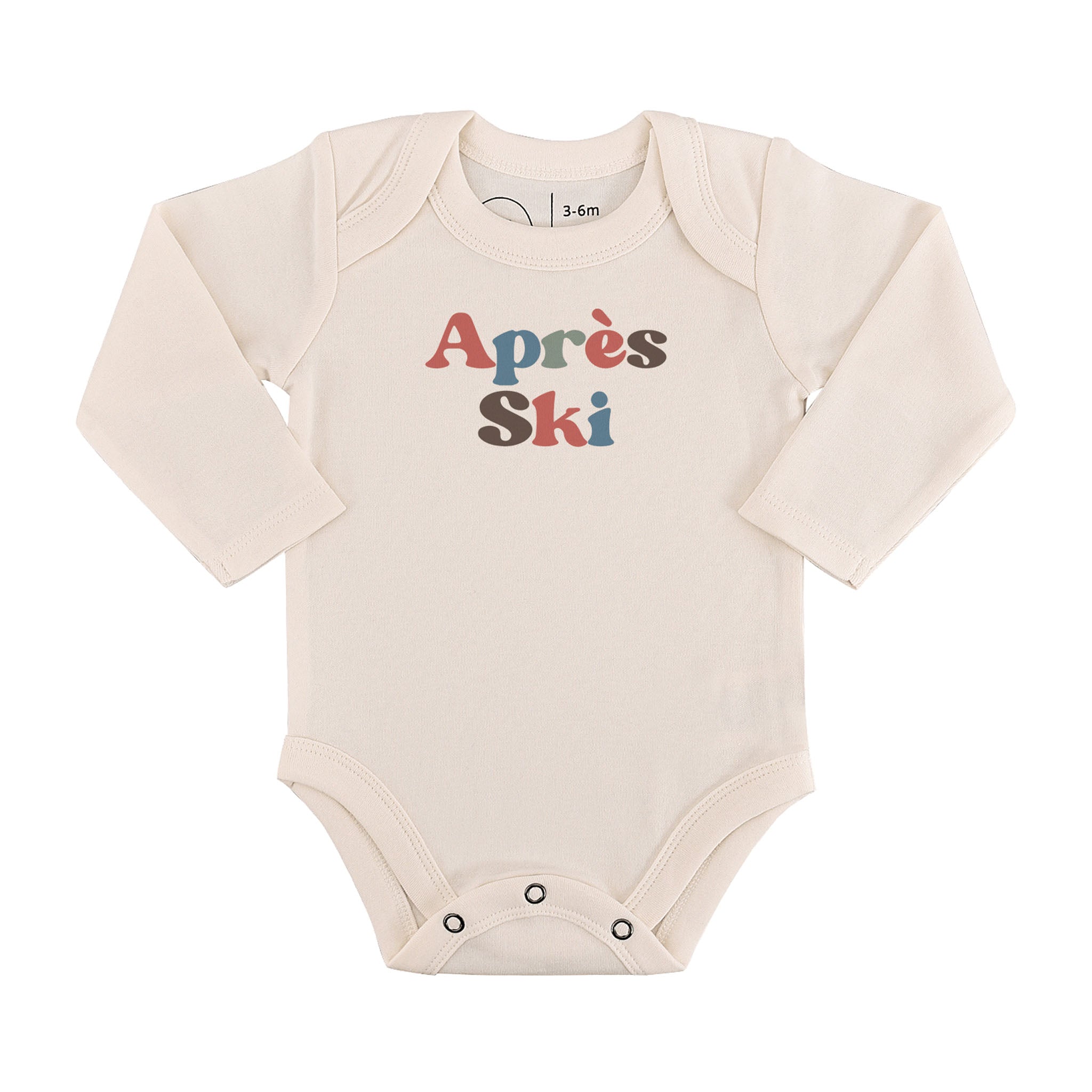 Apres Ski Baby Organic Cotton Bodysuit on a white background at Addison West