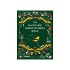 Book cover of 'The Backyard Birdwatcher's Bible' with illustrations of birds and nature on a green background.