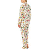 Blond Model Wearing Bed Head Stretch Jersey PJ Set in Forest Retreat on a white background