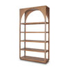 Arched Shelving Unit in Brown Wood stain on a white background