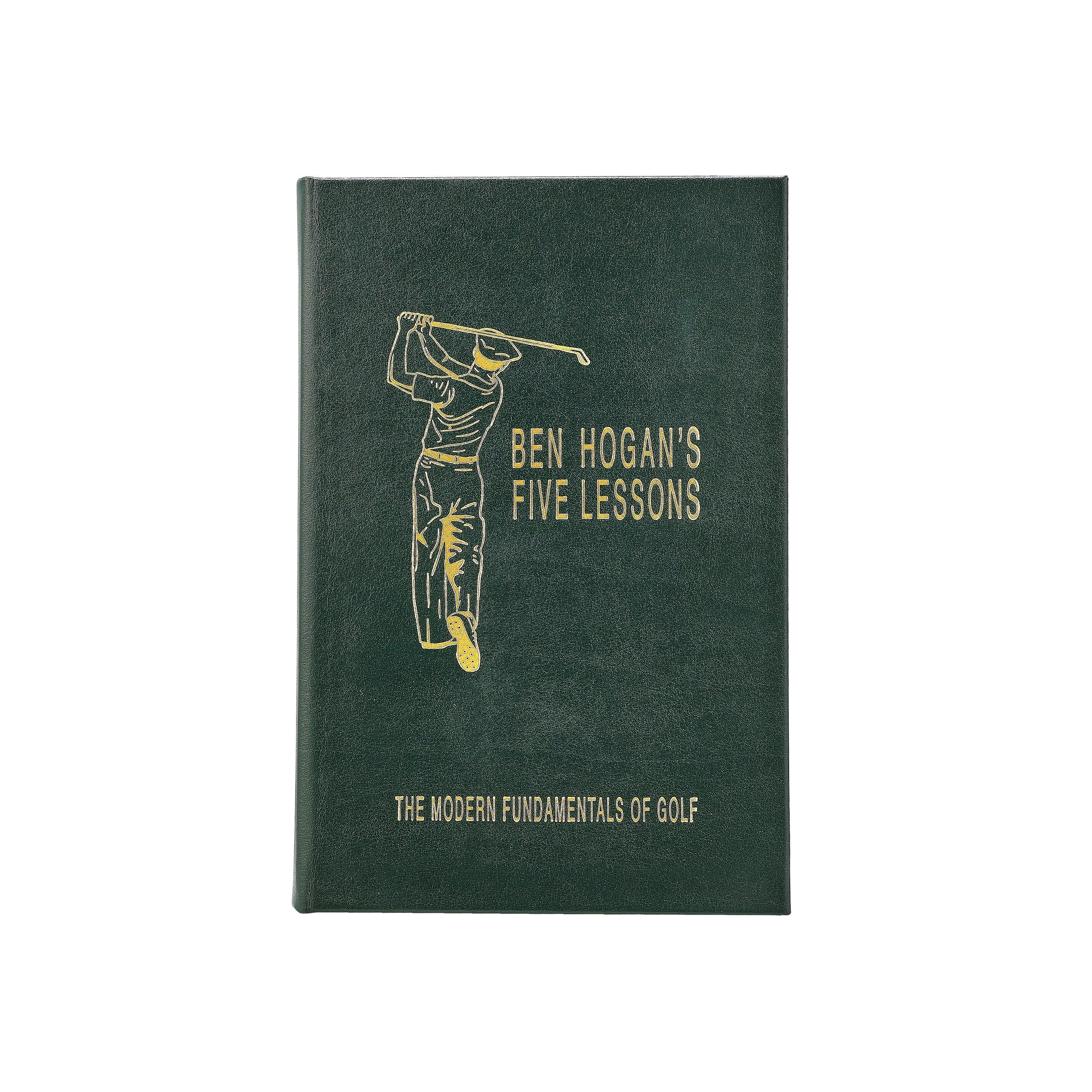 Ben Hogan's 5 Golf Lessons Leather Bound Edition on white background at Addison West.