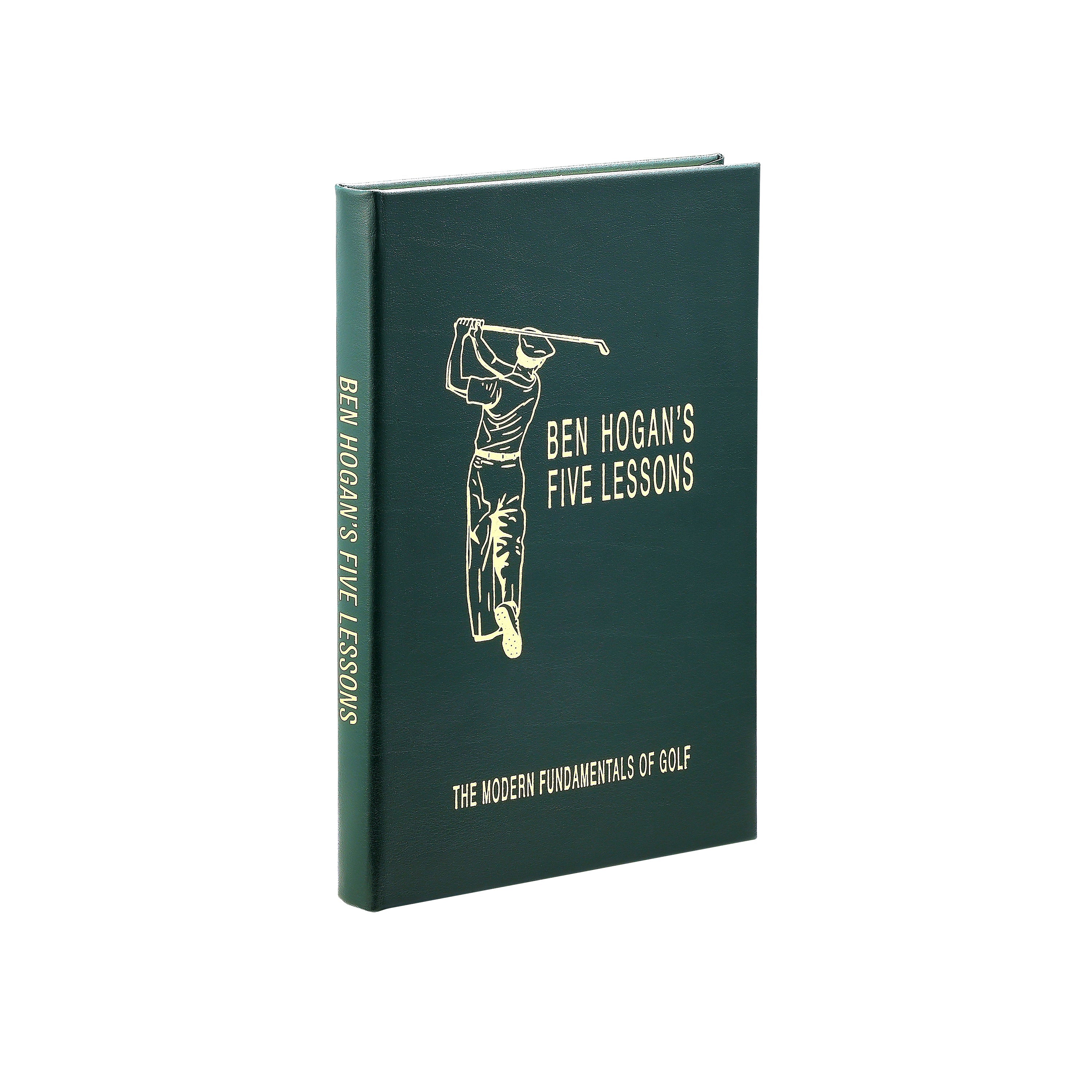 Ben Hogan's 5 Golf Lessons Leather Bound Edition on white background at Addison West.