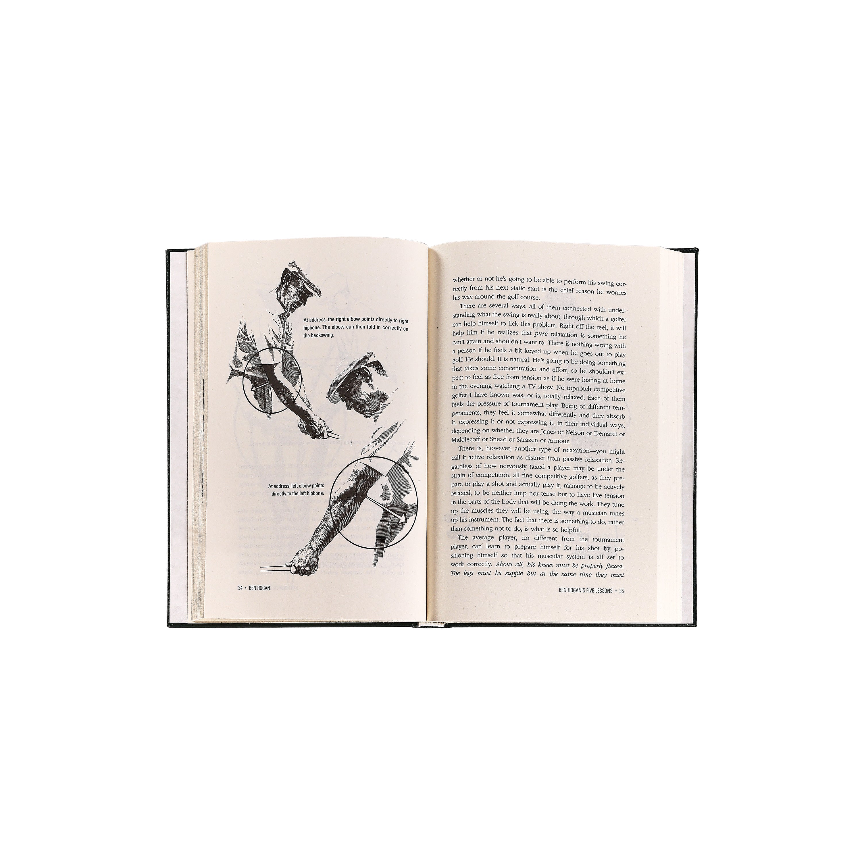 Ben Hogan's 5 Golf Lessons Leather Bound Edition on white background at Addison West.