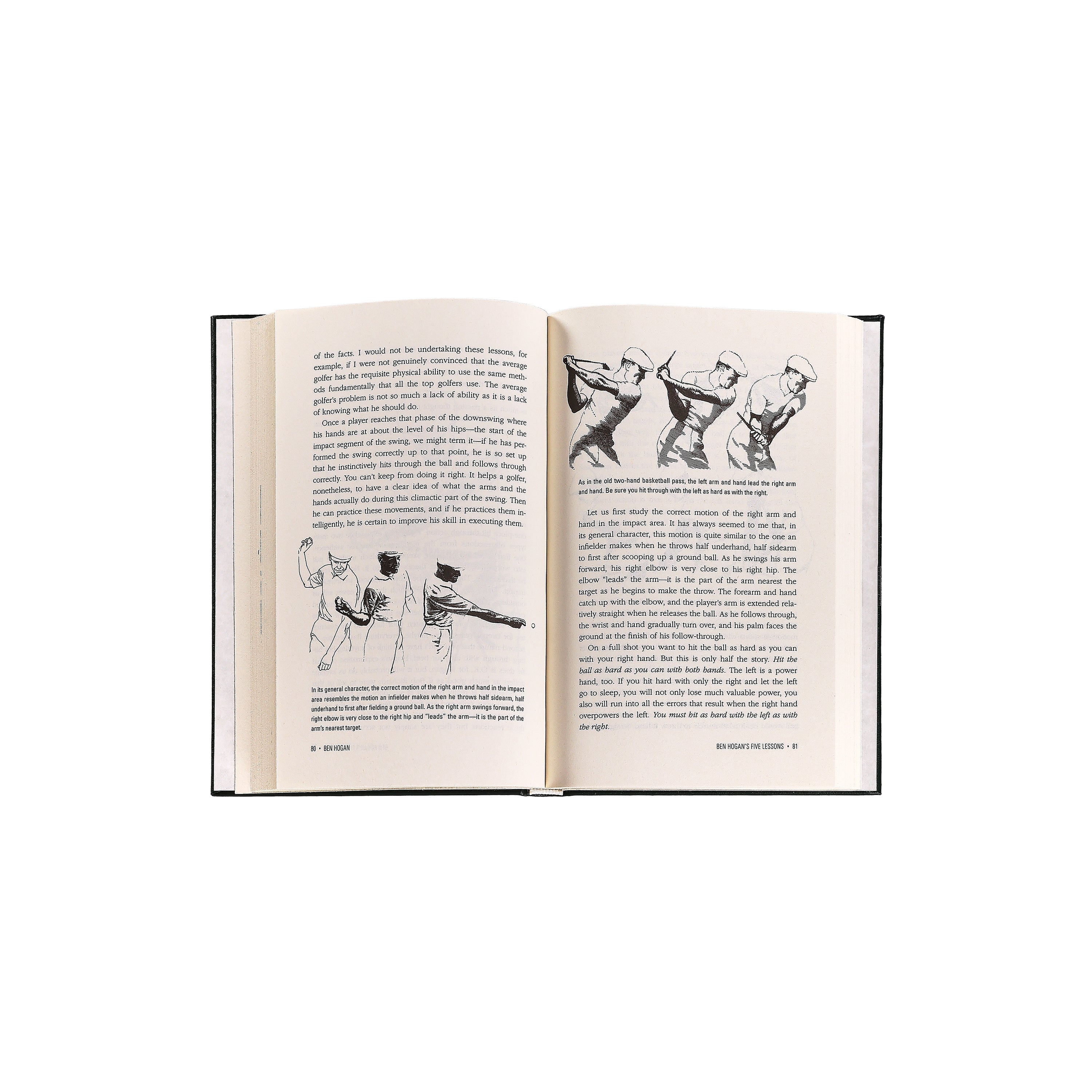 Ben Hogan's 5 Golf Lessons Leather Bound Edition on white background at Addison West.