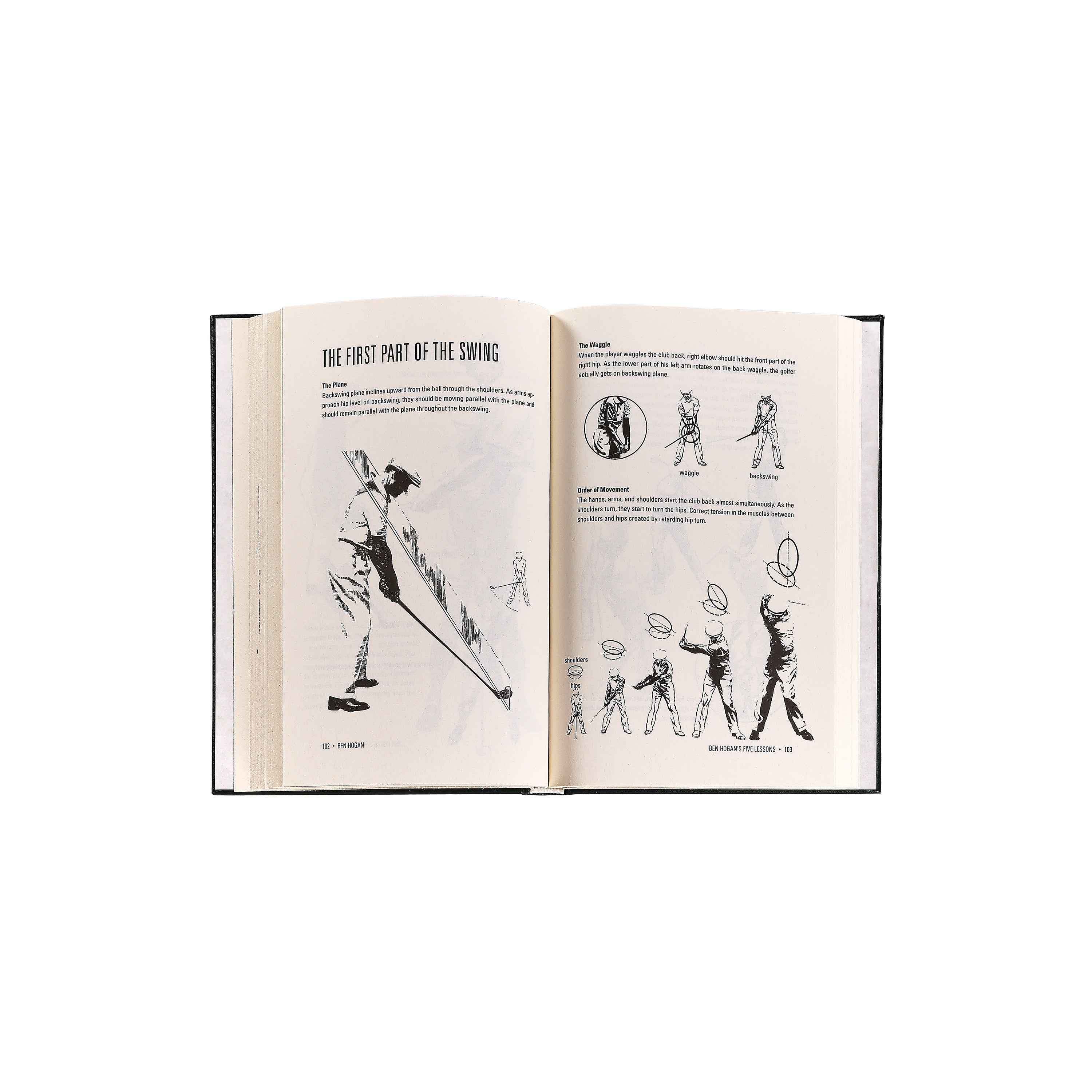 Ben Hogan's 5 Golf Lessons Leather Bound Edition on white background at Addison West.