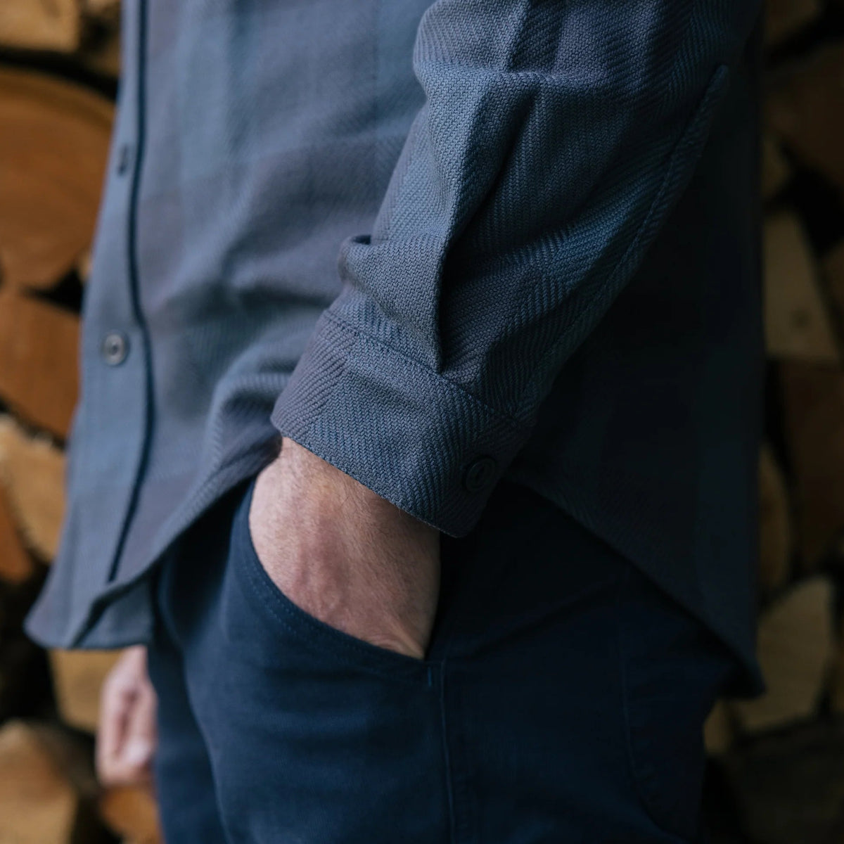 Warren Six Season Flannel in Deepwater at Addison West