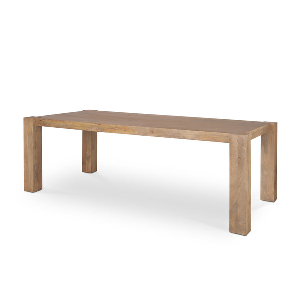 Beth Light Brown Wood Rectangular Dining Table on a white background