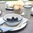Vintage Enamelware Cereal Bowl on a table at Addison West