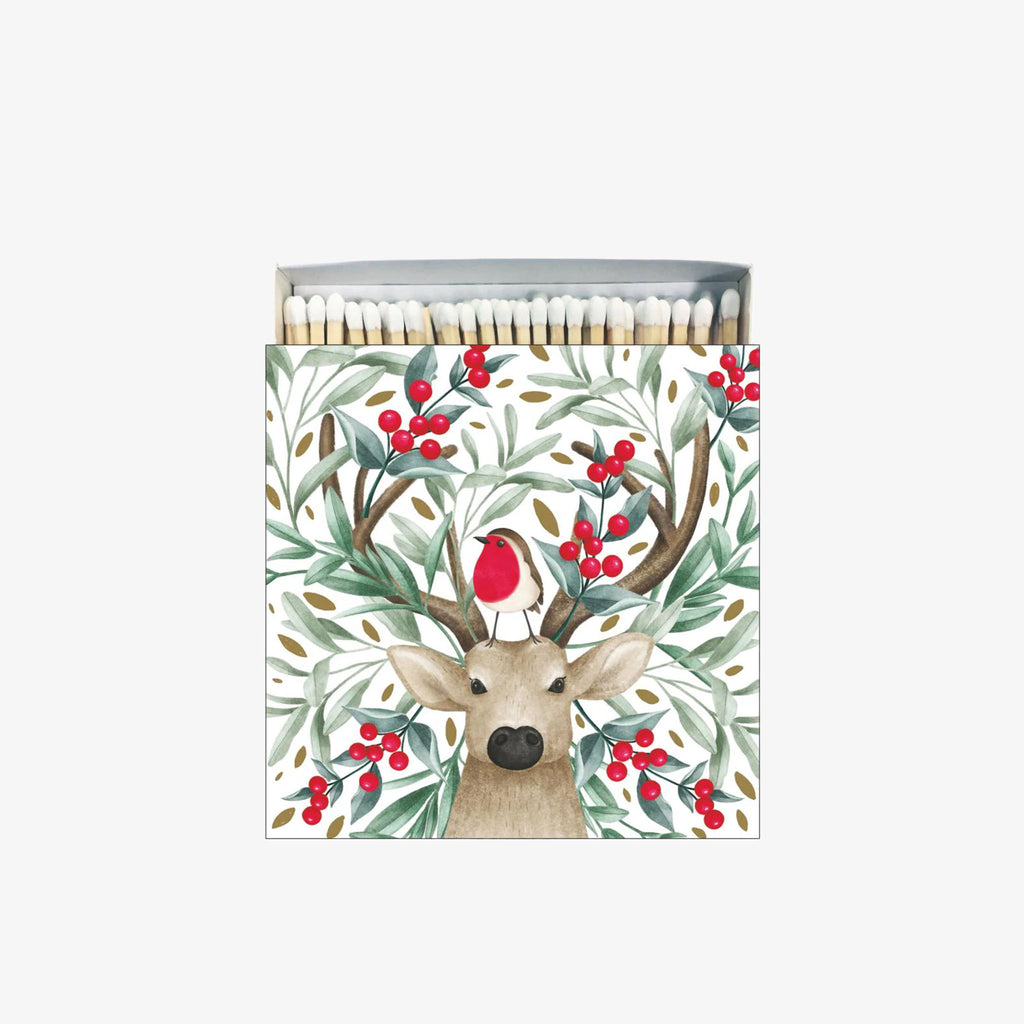 'Bird + Buck Matches' by paper product designs with deer and bird on its head on a white background