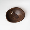 Spencer peterman black walnut salad tossers in a black walnut bowl on a white background