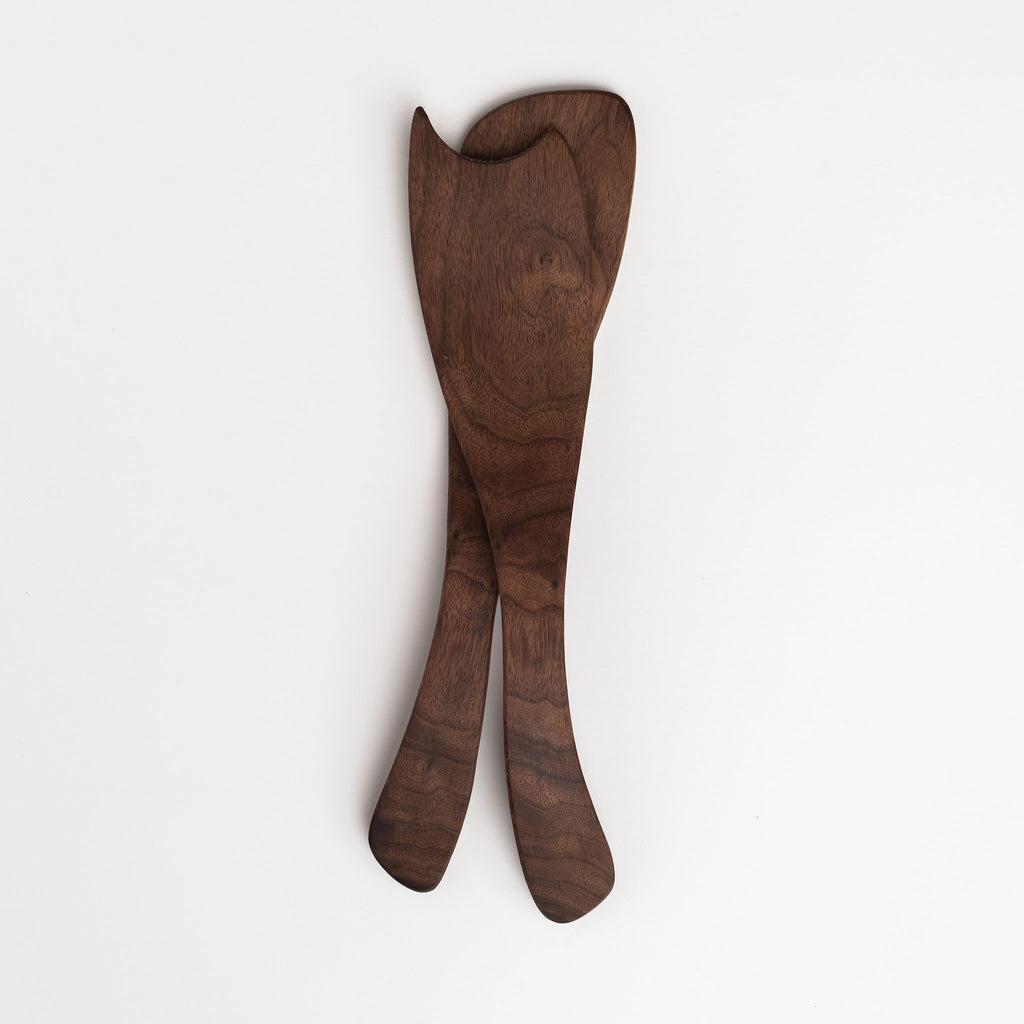 Spencer peterman black walnut large salad tossers on a white background