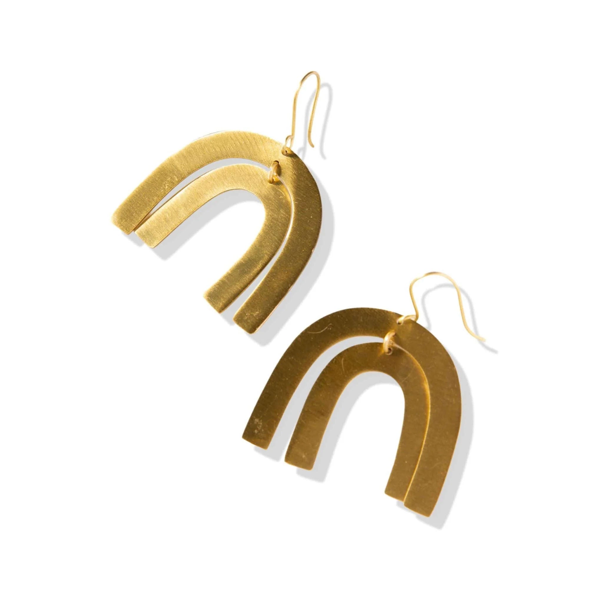 Brass Rainbow Dangle Earrings - Addison West 