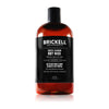 Brickell brand men's invigoratingtropical teakwood body wash brown bottle on a white background