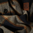 Brixton Men's Bowery Flannel in Black & Cream on plain background.