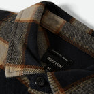 Brixton Men's Bowery Flannel in Black & Cream on plain background.