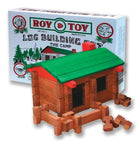 Small Log Cabin Building Kit, Blue on a white background at Addison West