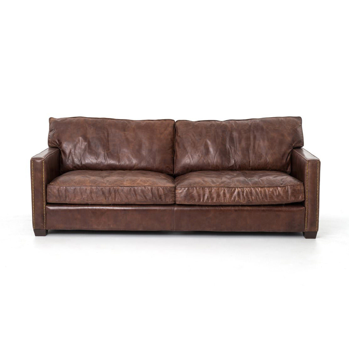 Four Hands Larkin Sofa in Cigar on a white background at Addison West