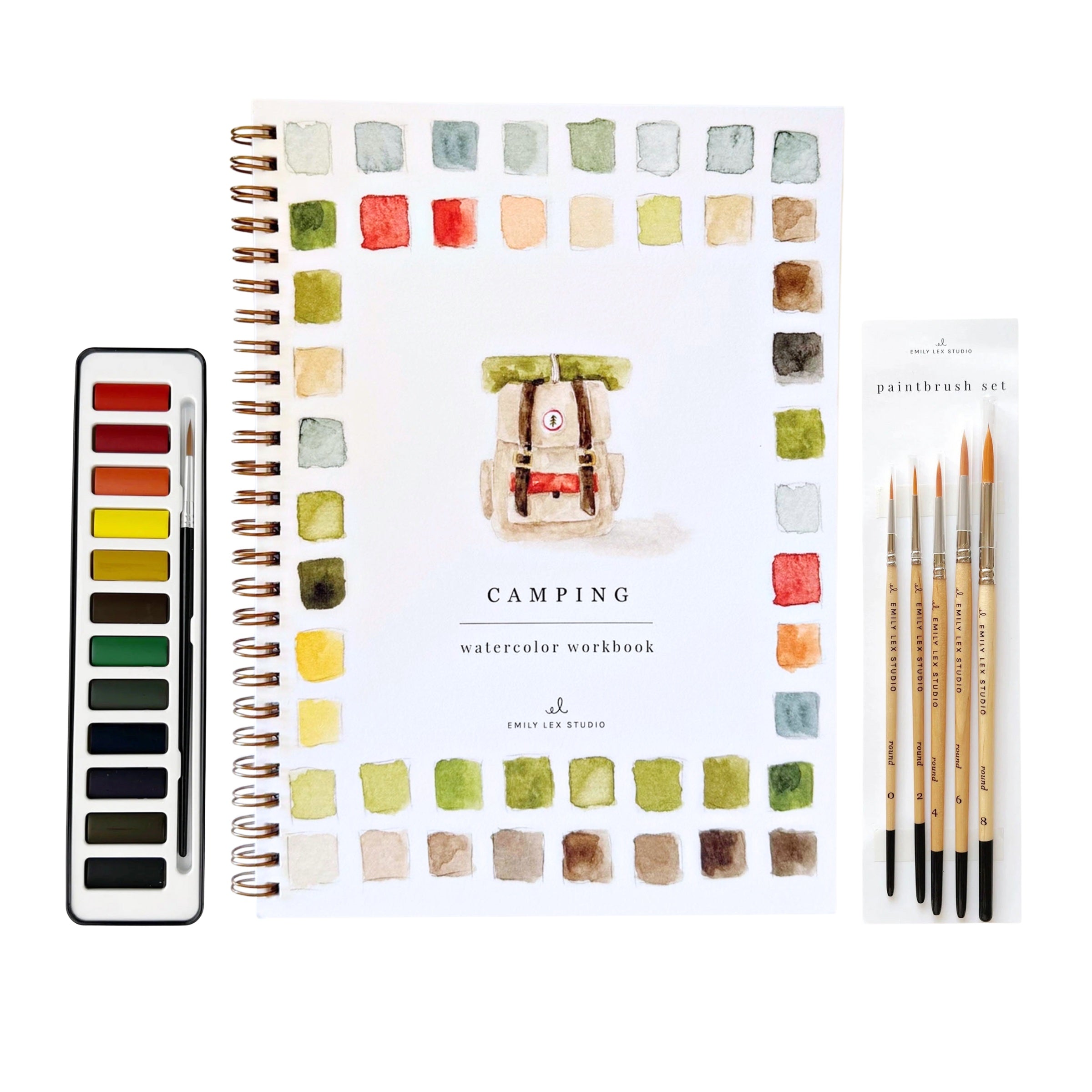 Camping Watercolor Gift Set on a white background at Addison West