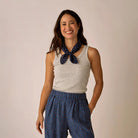 Ever Rib Tank in Heather Grey shown on model on plain background.
