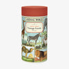 Cavallini Paper Animal World Puzzle with illustrations of animals in a tube box on a white background