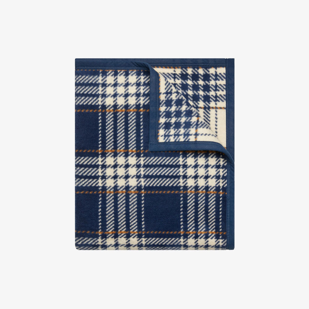 Chappy Wrap Autumn Plaid Vintage Blue Blanket on a white background