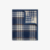 Chappy Wrap Autumn Plaid Vintage Blue Blanket on a white background