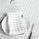 Linen Napkin Set - Charcoal Grid - Addison West 