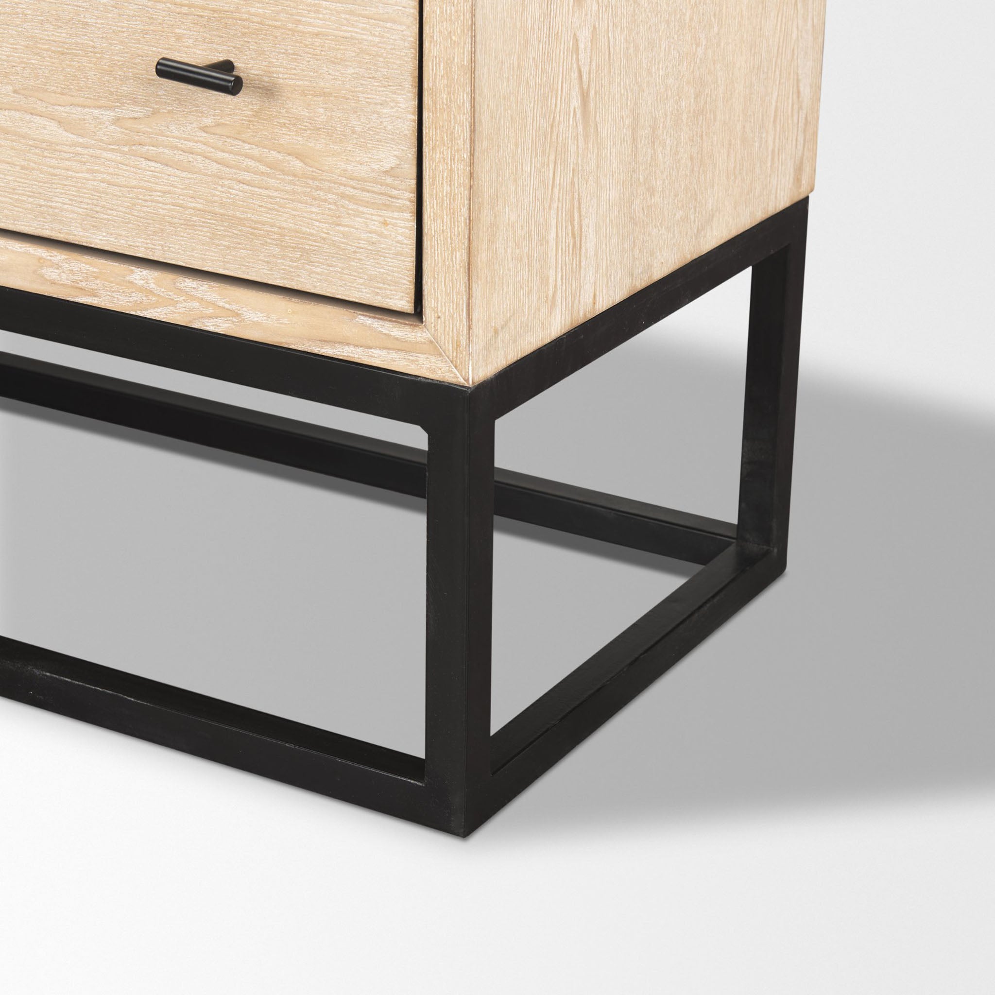 Carina Whitewashed and Metal Frame Sideboard - Addison West 
