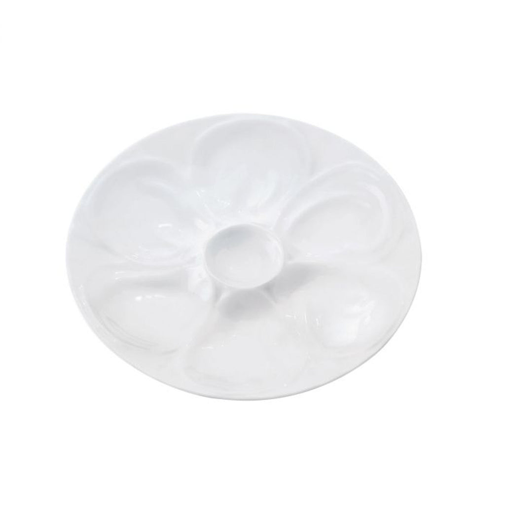 White Porcelain Oyster Plate on a white background