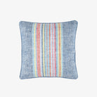 Clover Stripe 20" Square Indoor/Outdoor Pillow in Navy on a white background at Addison West