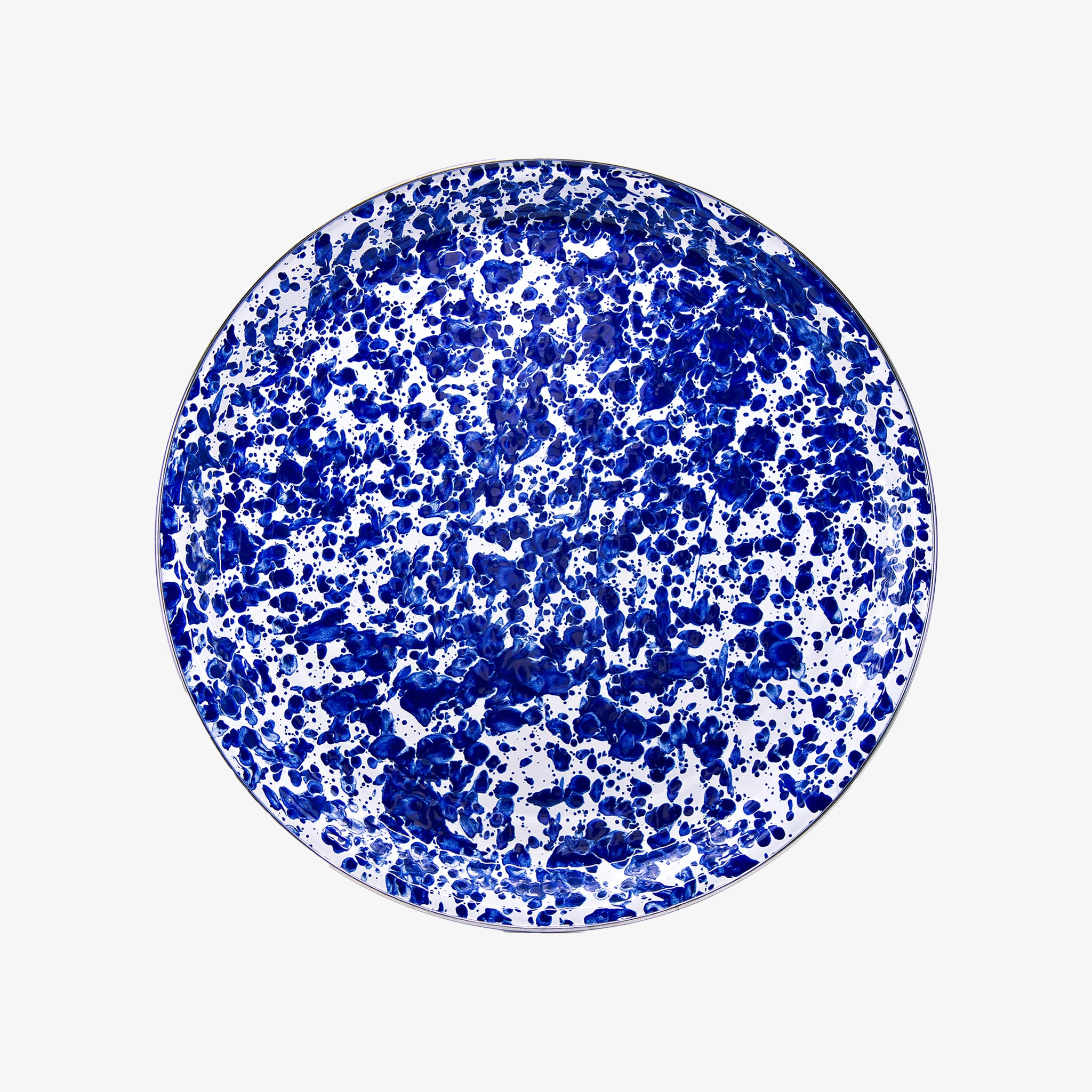 Golden rabbit brand Cobalt Swirl Large Enamelware Tray on a white background