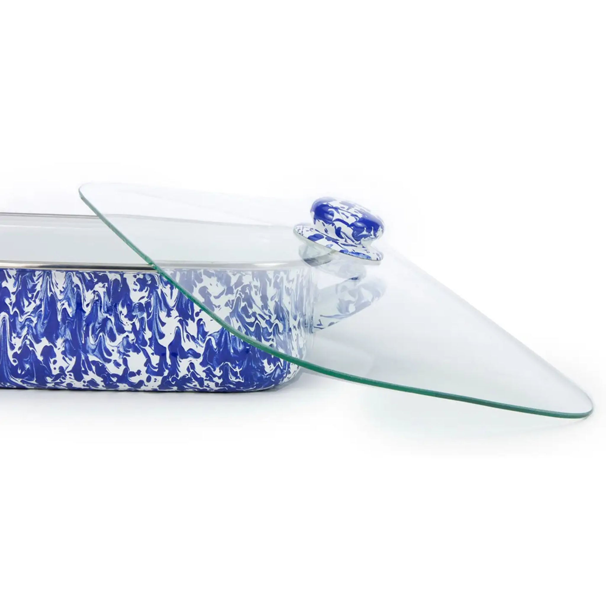 Cobalt Swirl Enamelware Roasting Pan - Addison West 
