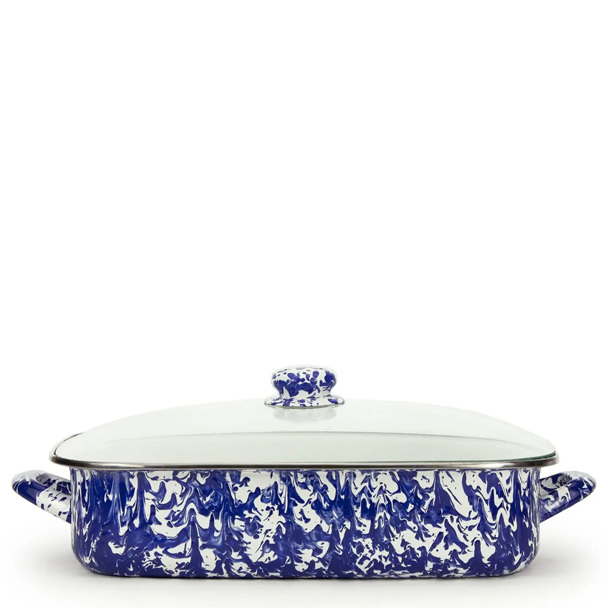 Cobalt Swirl Enamelware Roasting Pan - Addison West 