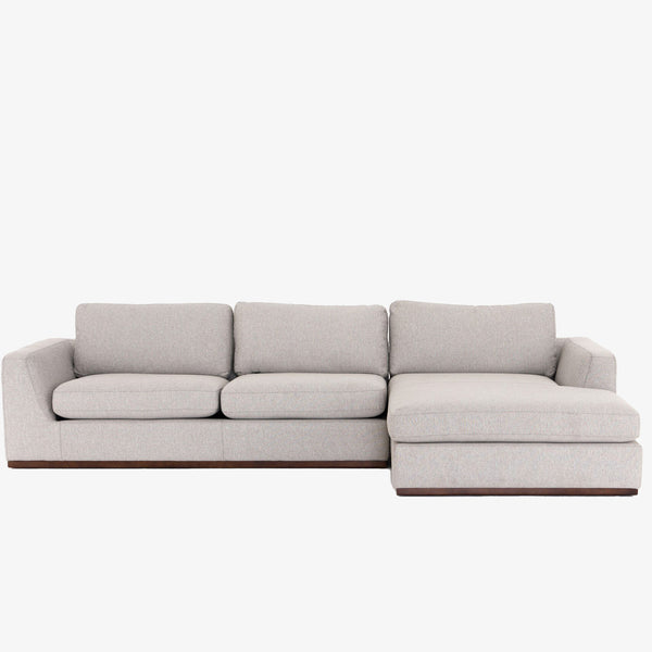 Colt 2-Piece Sectional in Aldred Silver Right Chaise on a white background