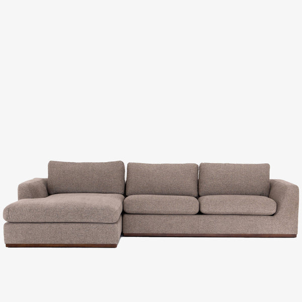 Four Hands Colt 2-Piece Sectional in Gaston Pewter Left Chaise on a white background