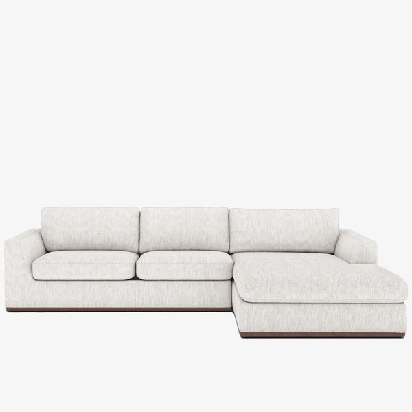 Four Hands Colt 2-Piece Sectional in Merino Cotton Right Chaise on a white background