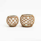 Lattice Wrapped Votive - Small and large on a white background at Addison West