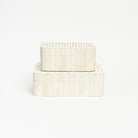 Studded Bone & Brass Box, Set of 2 on a white background at Addison West