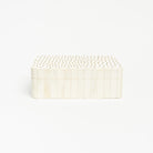 Studded Bone & Brass Box, Set of 2 on a white background at Addison West