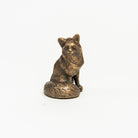 Antiqued Brass Sitting Fox on a white background at Addison West
