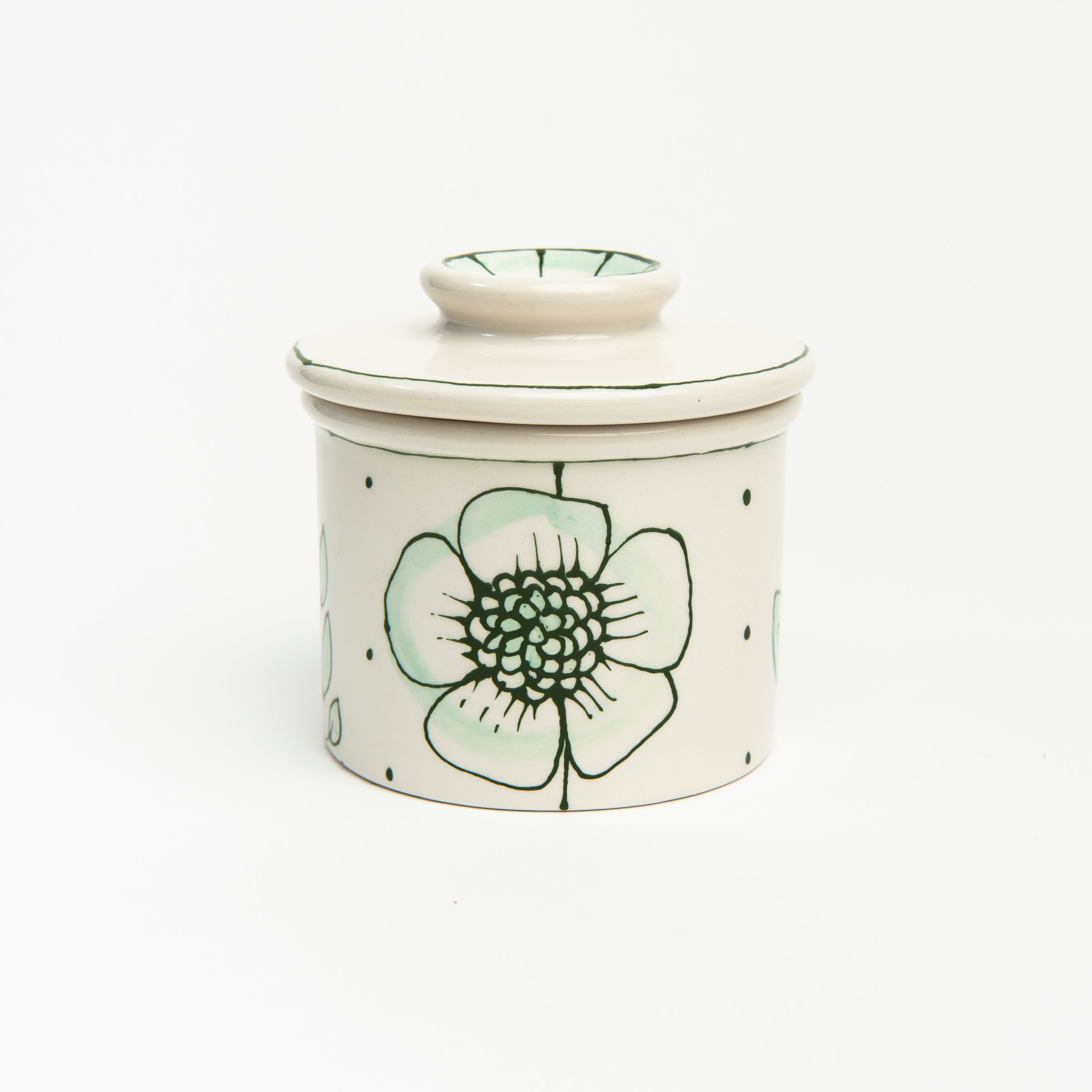 Stephanie Verdun Butter Crock, butter keeper on a white background at Addison West