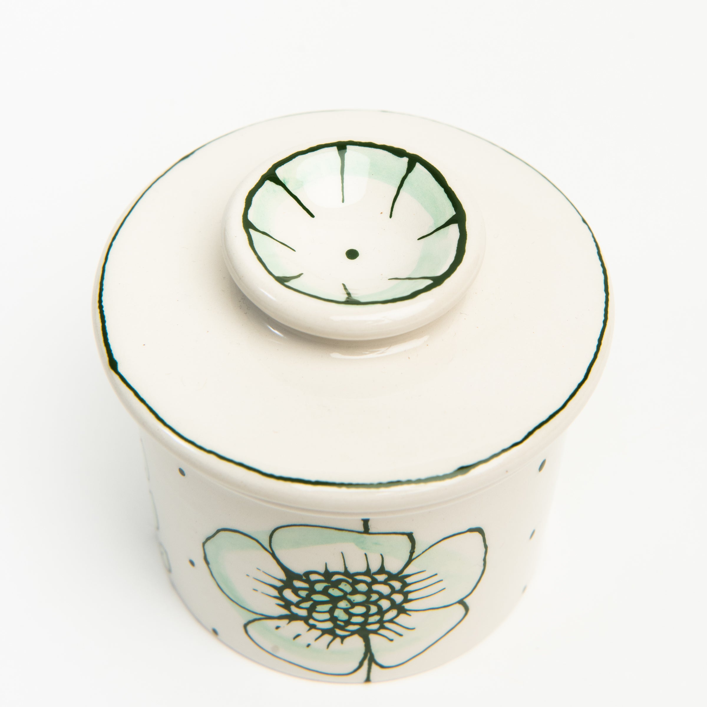 Stephanie Verdun Butter Crock, butter keeper on a white background at Addison West