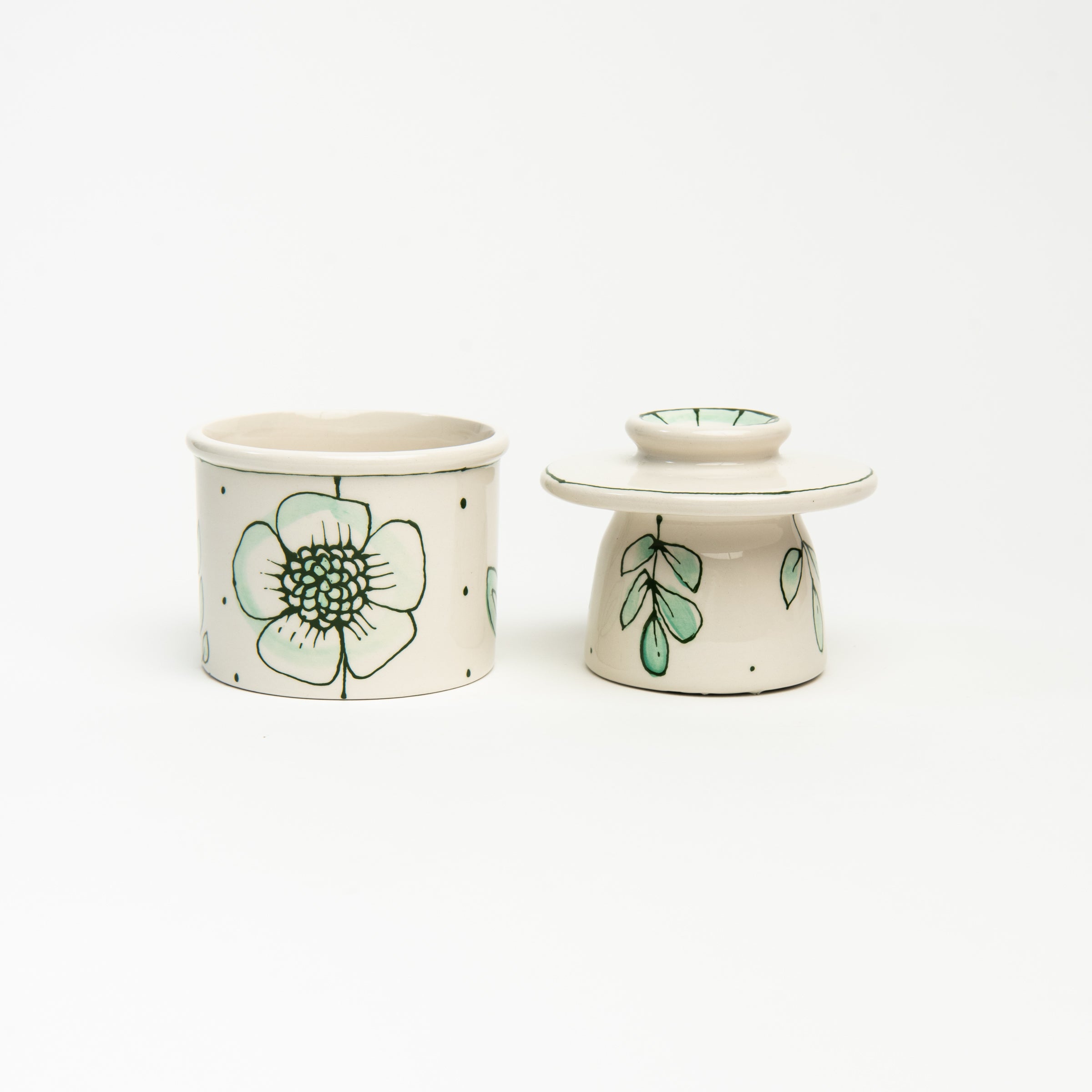 Stephanie Verdun Butter Crock, butter keeper on a white background at Addison West
