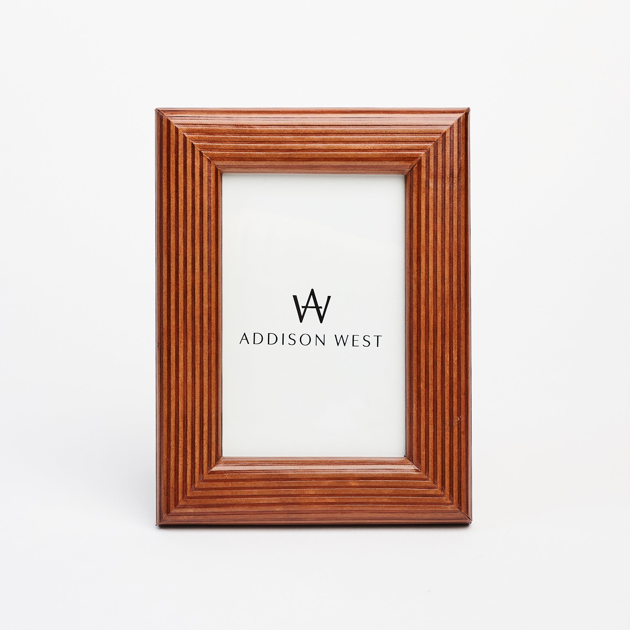 4" x 6" Alpenloge Leather Picture Frame on a white background at Addison West
