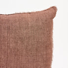 Lina Linen 20" Square Pillow in Mocha on a white background at Addison West