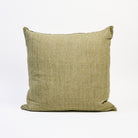 Lina Linen 24" Square Pillow in Kelp on a white background at Addison West